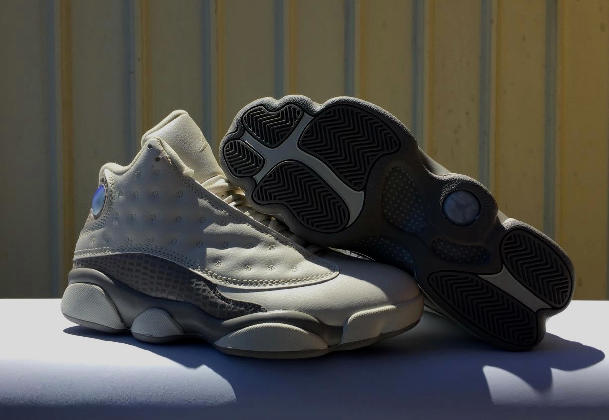 New Air Jordan 13 Beign White Grey Shoes - Click Image to Close